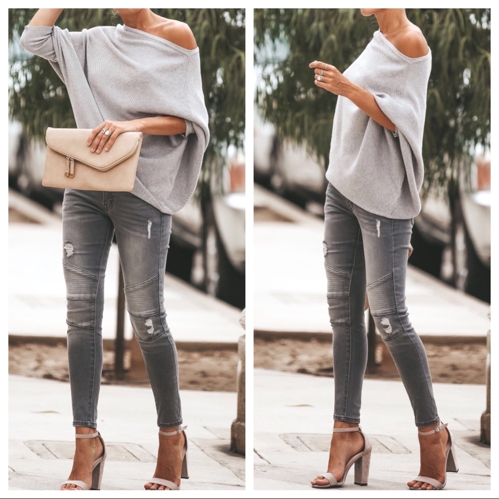 1 LEFT‼️5 ⭐️ Grey Wash Moto Skinnies - Picture 4 of 8